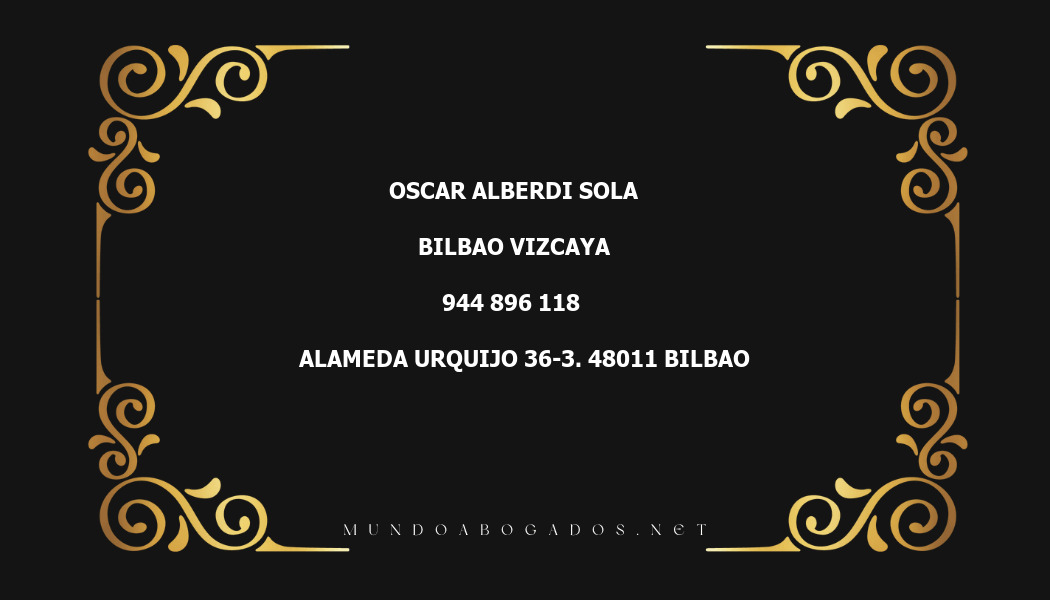 abogado Oscar Alberdi Sola en la localidad de Bilbao