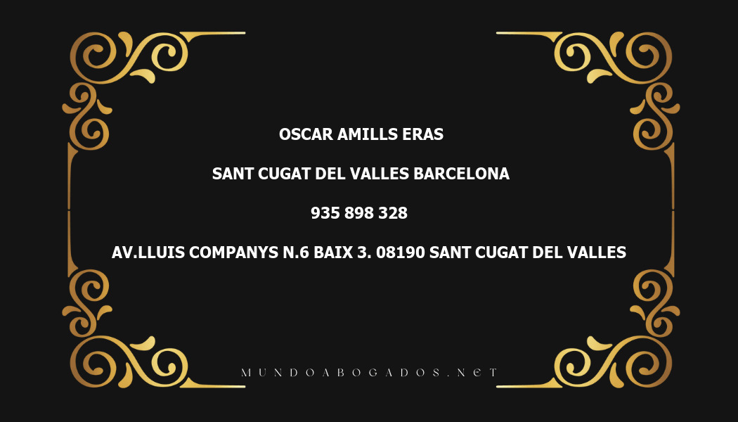 abogado Oscar Amills Eras en la localidad de Sant Cugat del Valles