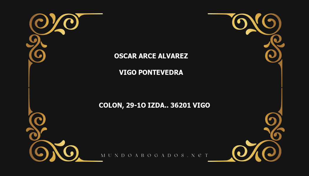 abogado Oscar Arce Alvarez en la localidad de Vigo