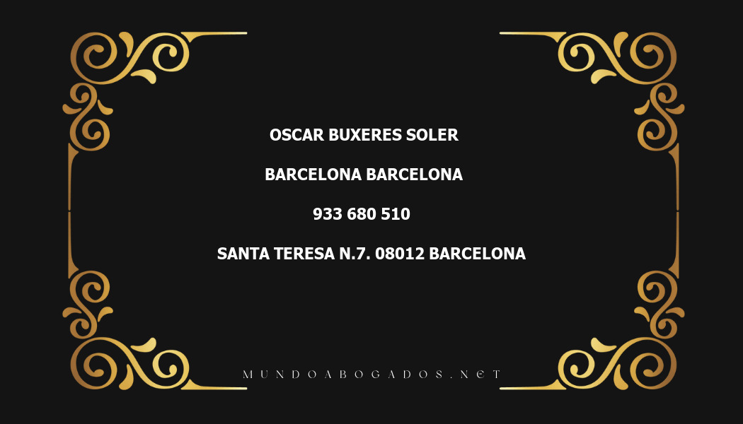 abogado Oscar Buxeres Soler en la localidad de Barcelona