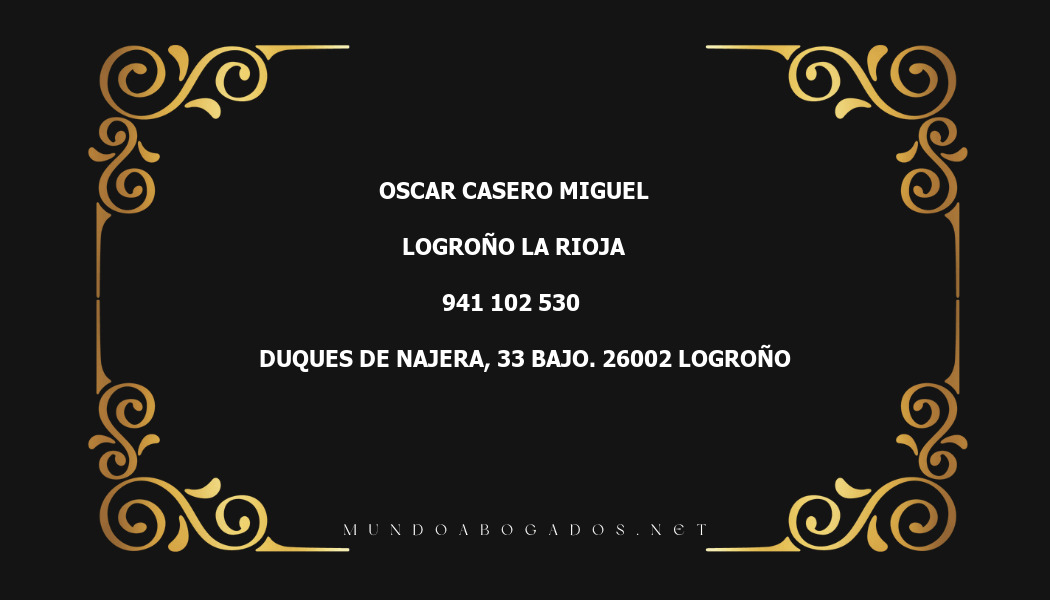 abogado Oscar Casero Miguel en la localidad de Logroño