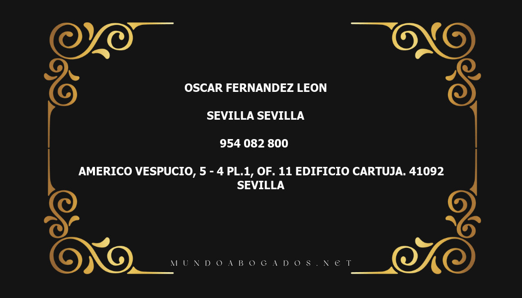 abogado Oscar Fernandez Leon en la localidad de Sevilla