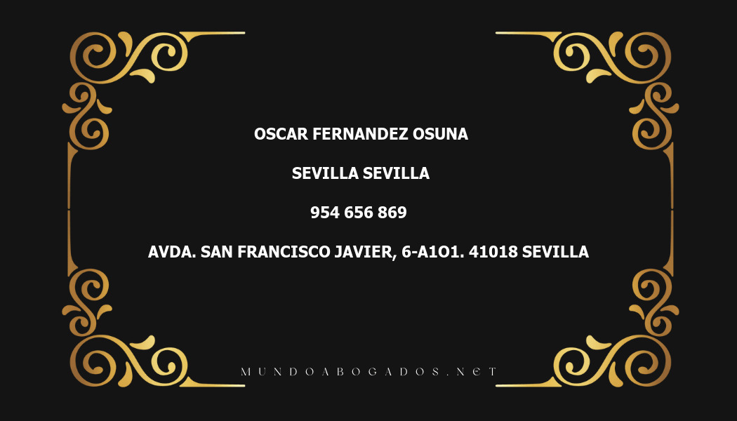 abogado Oscar Fernandez Osuna en la localidad de Sevilla