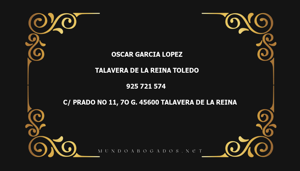 abogado Oscar Garcia Lopez en la localidad de Talavera de la Reina