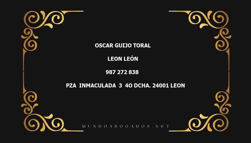 abogado Oscar Guijo Toral en la localidad de Leon