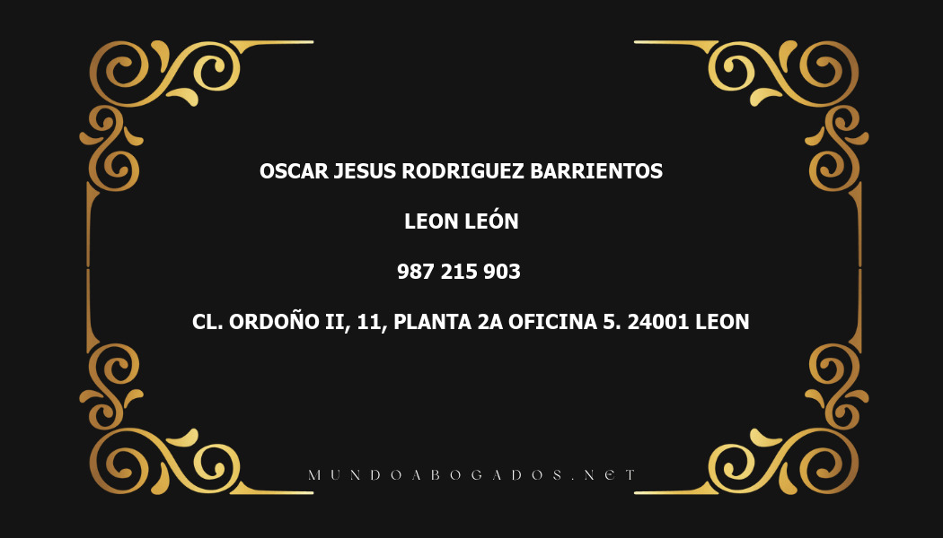 abogado Oscar Jesus Rodriguez Barrientos en la localidad de Leon