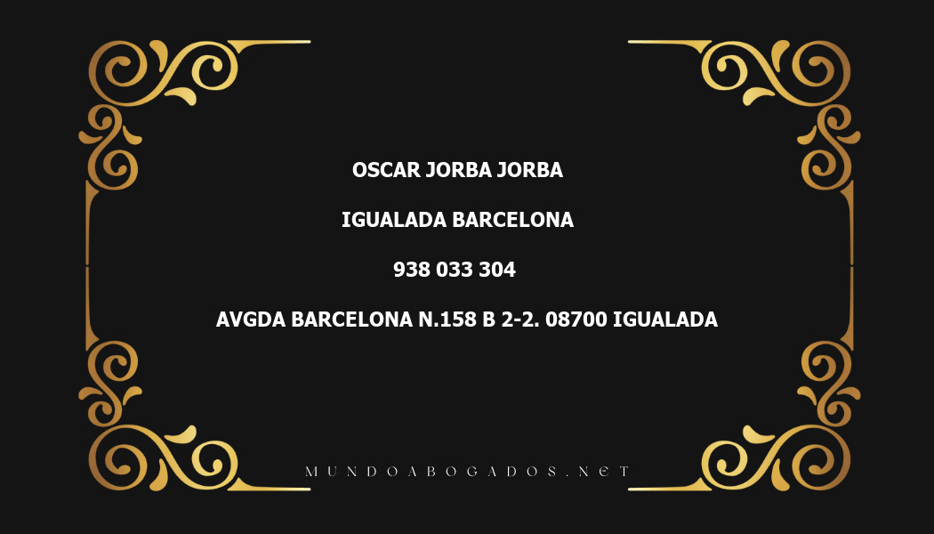 abogado Oscar Jorba Jorba en la localidad de Igualada