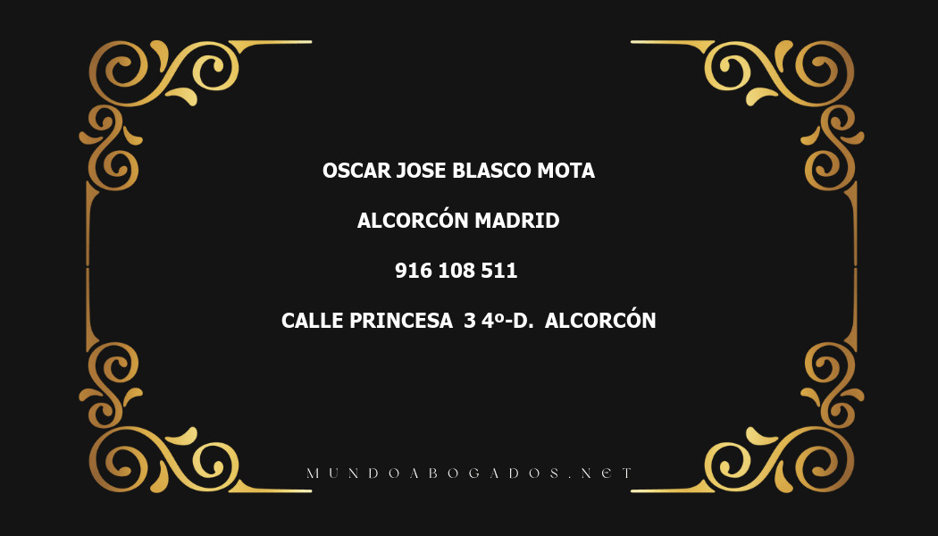 abogado Oscar Jose Blasco Mota en la localidad de Alcorcón