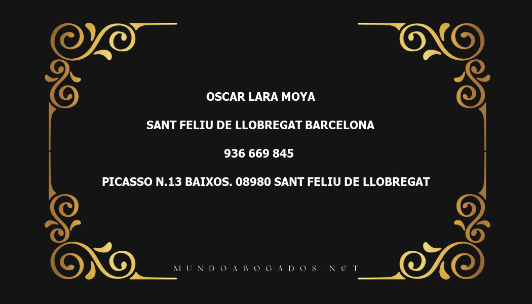 abogado Oscar Lara Moya en la localidad de Sant Feliu de Llobregat