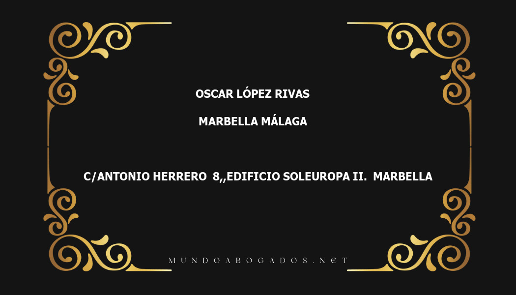 abogado Oscar López Rivas en la localidad de Marbella