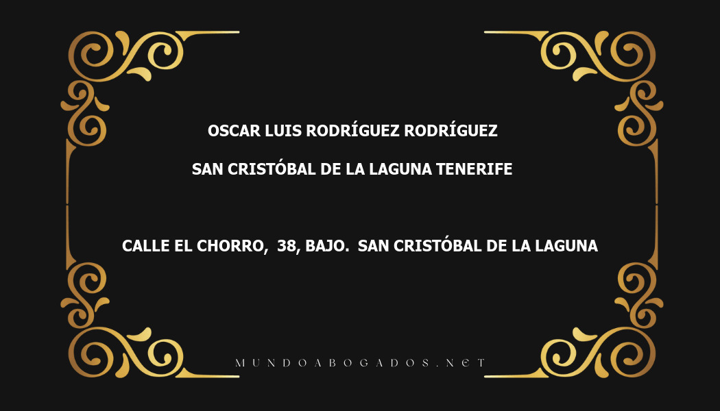 abogado Oscar Luis Rodríguez Rodríguez en la localidad de San Cristóbal de La Laguna