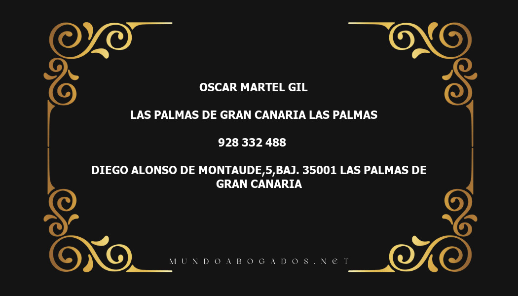 abogado Oscar Martel Gil en la localidad de Las Palmas de Gran Canaria