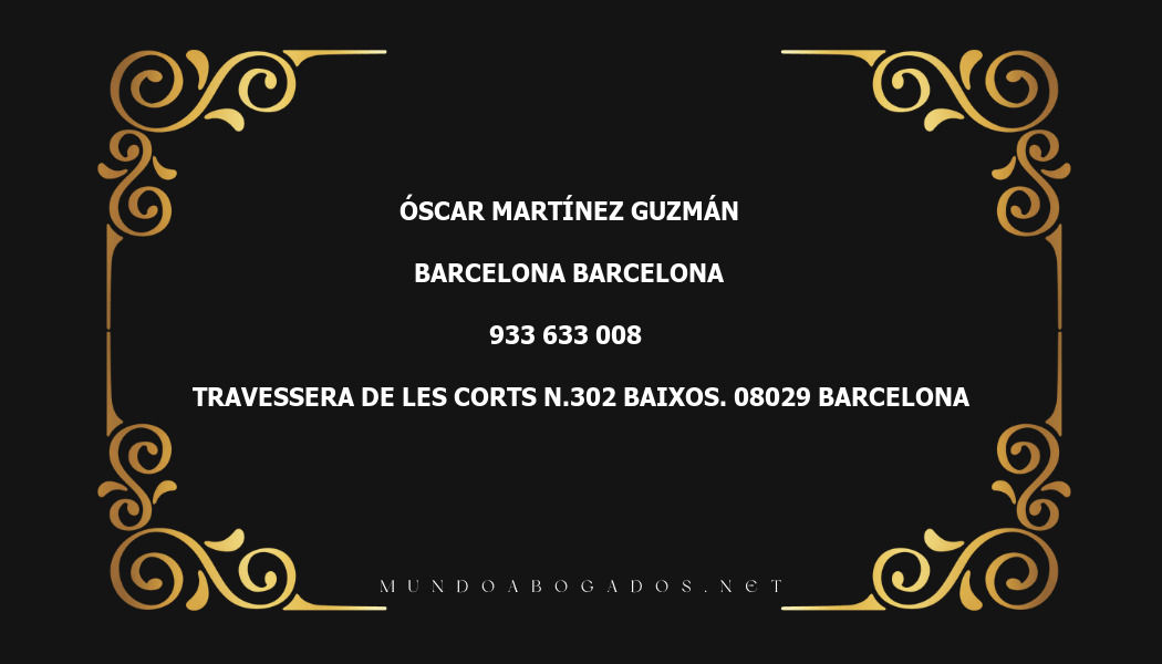 abogado Óscar Martínez Guzmán en la localidad de Barcelona