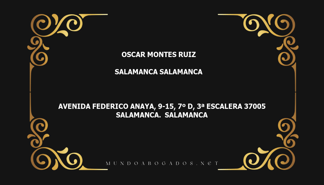 abogado Oscar Montes Ruiz en la localidad de Salamanca