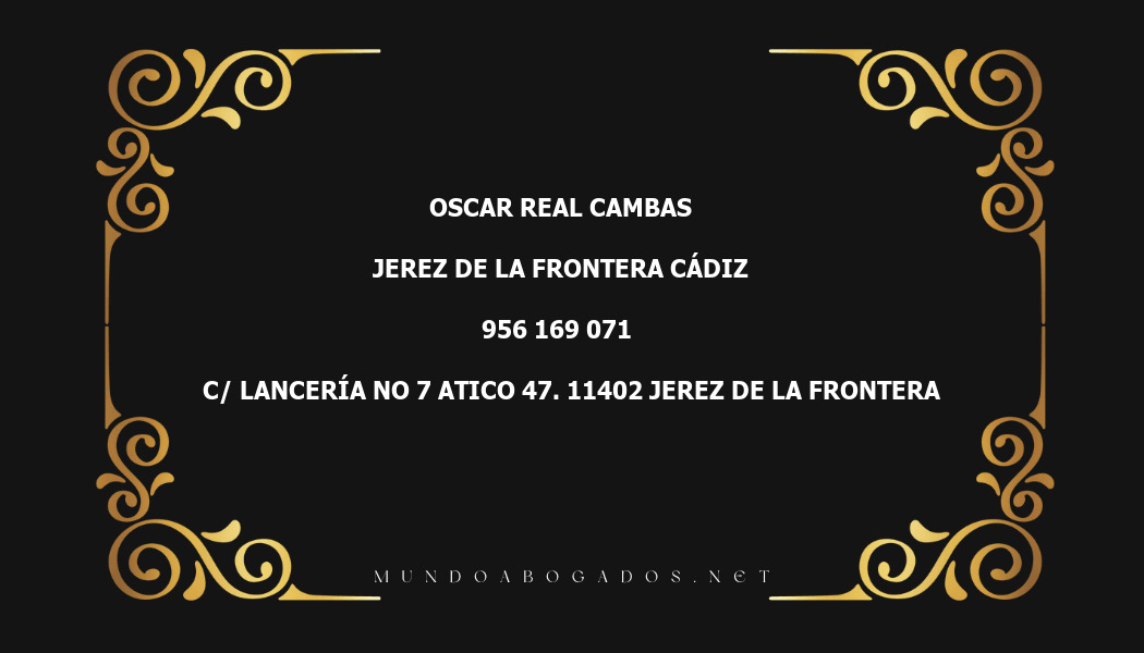 abogado Oscar Real Cambas en la localidad de Jerez de la Frontera