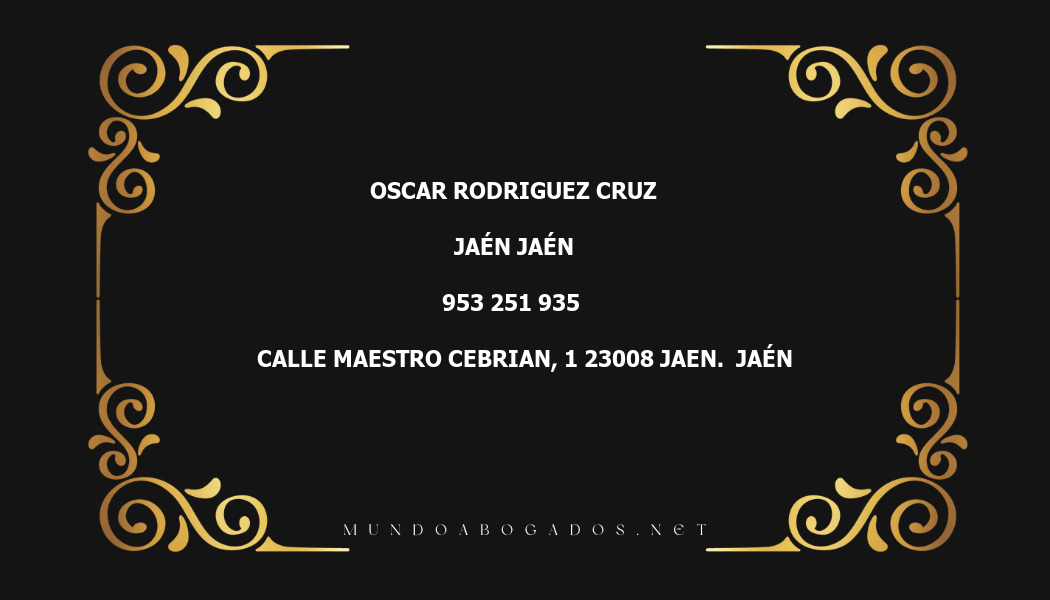 abogado Oscar Rodriguez Cruz en la localidad de Jaén