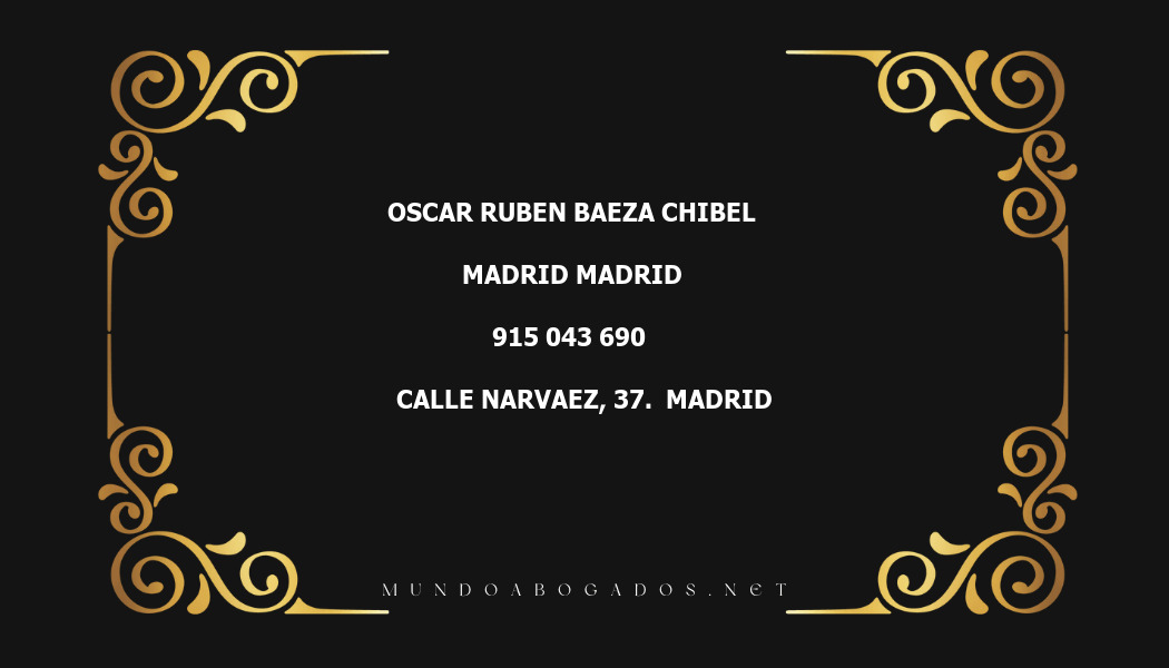 abogado Oscar Ruben Baeza Chibel en la localidad de Madrid