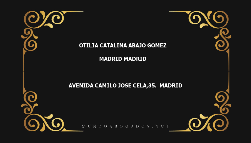 abogado Otilia Catalina Abajo Gomez en la localidad de Madrid