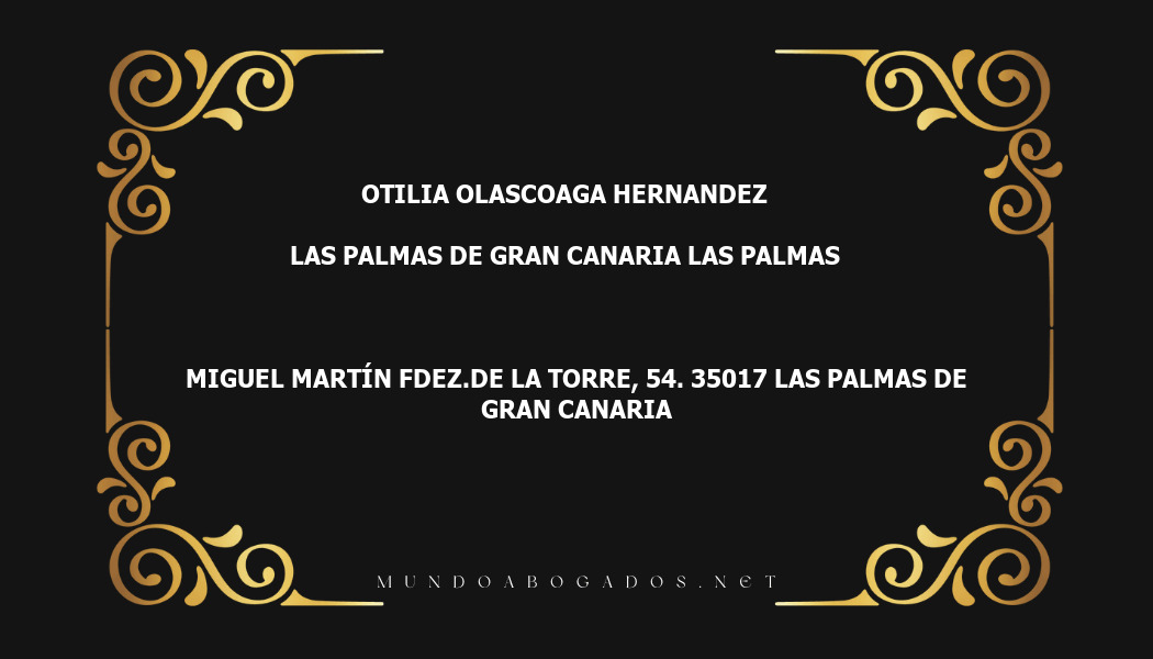 abogado Otilia Olascoaga Hernandez en la localidad de Las Palmas de Gran Canaria