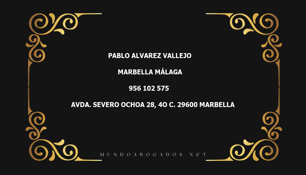 abogado Pablo Alvarez Vallejo en la localidad de Marbella