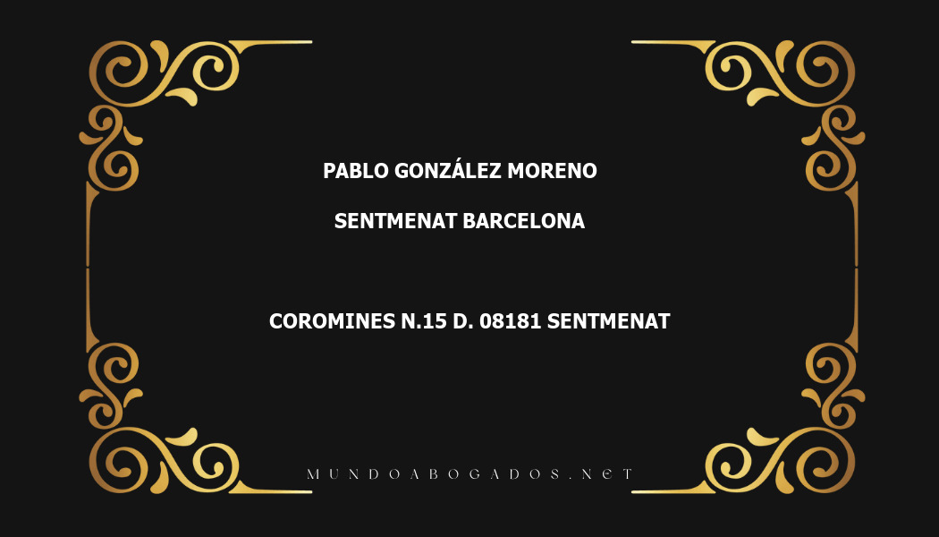 abogado Pablo González Moreno en la localidad de Sentmenat