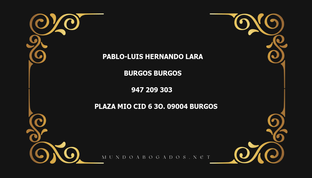 abogado Pablo-Luis Hernando Lara en la localidad de Burgos