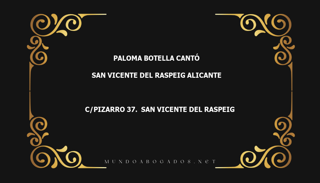 abogado Paloma Botella Cantó en la localidad de San Vicente del Raspeig