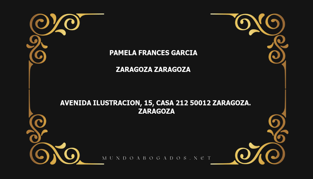 abogado Pamela Frances Garcia en la localidad de Zaragoza