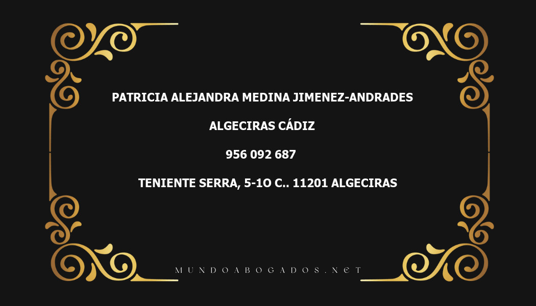 abogado Patricia Alejandra Medina Jimenez-Andrades en la localidad de Algeciras