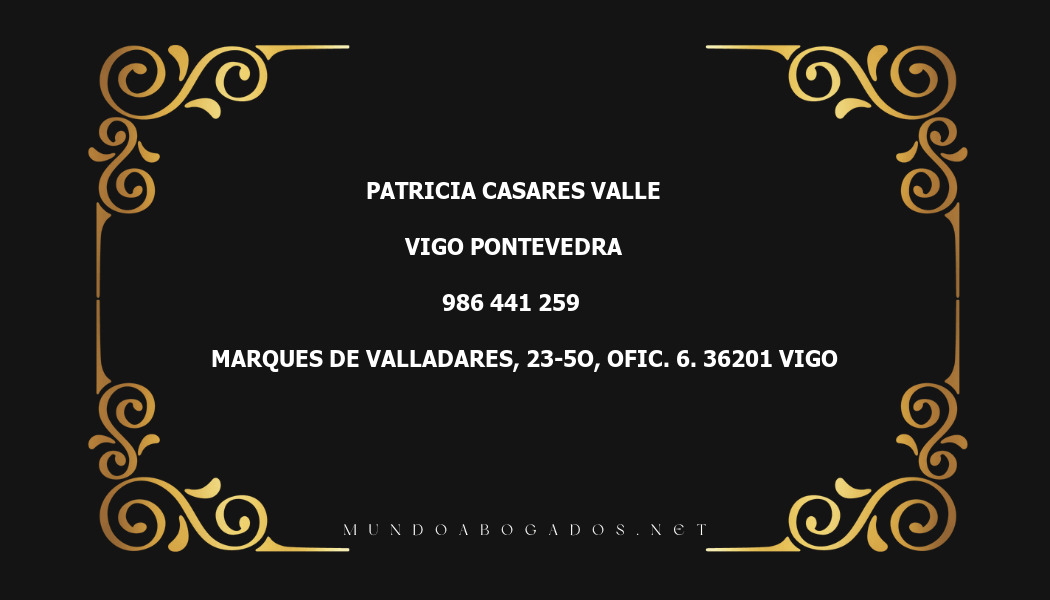 abogado Patricia Casares Valle en la localidad de Vigo