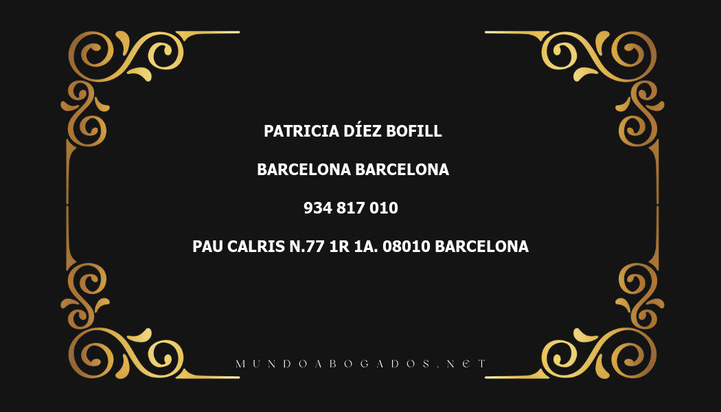 abogado Patricia Díez Bofill en la localidad de Barcelona