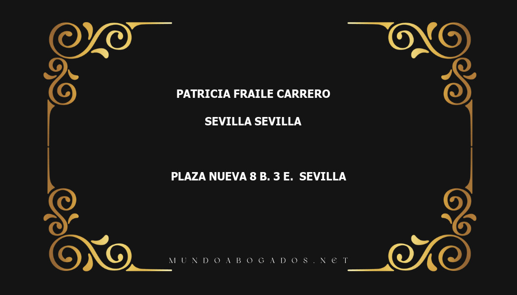 abogado Patricia Fraile Carrero en la localidad de Sevilla