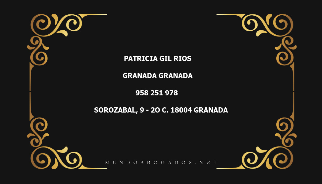 abogado Patricia Gil Rios en la localidad de Granada