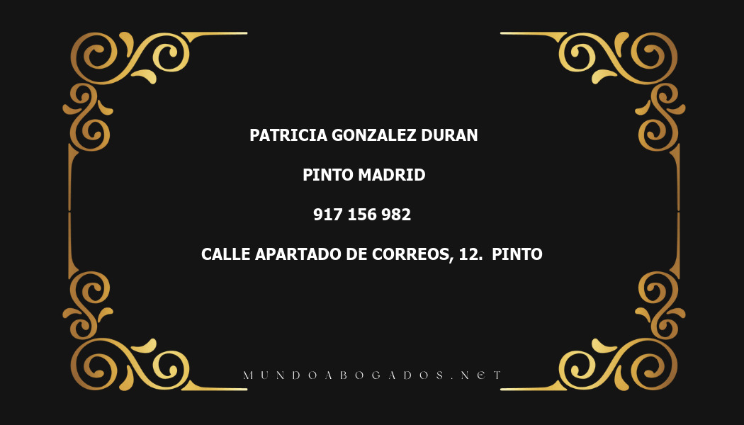 abogado Patricia Gonzalez Duran en la localidad de Pinto