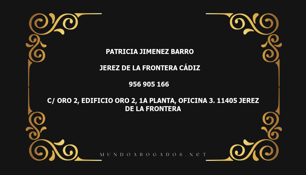 abogado Patricia Jimenez Barro en la localidad de Jerez de la Frontera