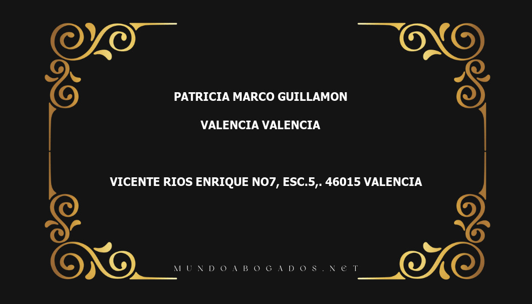 abogado Patricia Marco Guillamon en la localidad de Valencia