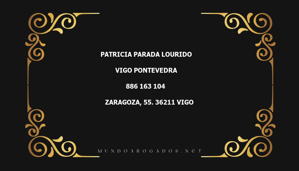 abogado Patricia Parada Lourido en la localidad de Vigo