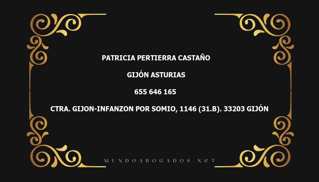 abogado Patricia Pertierra Castaño en la localidad de Gijón