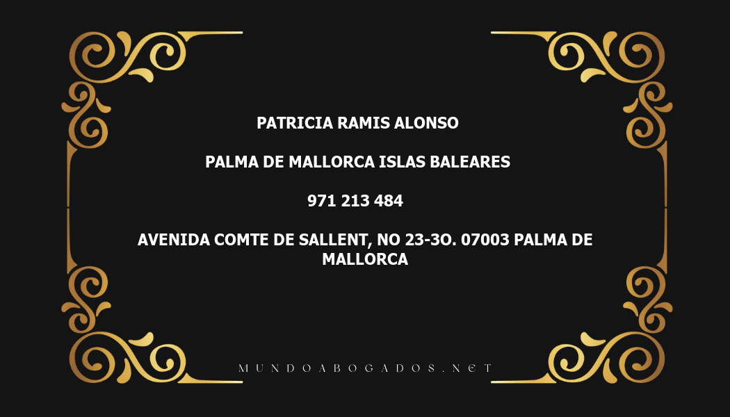 abogado Patricia Ramis Alonso en la localidad de Palma de Mallorca