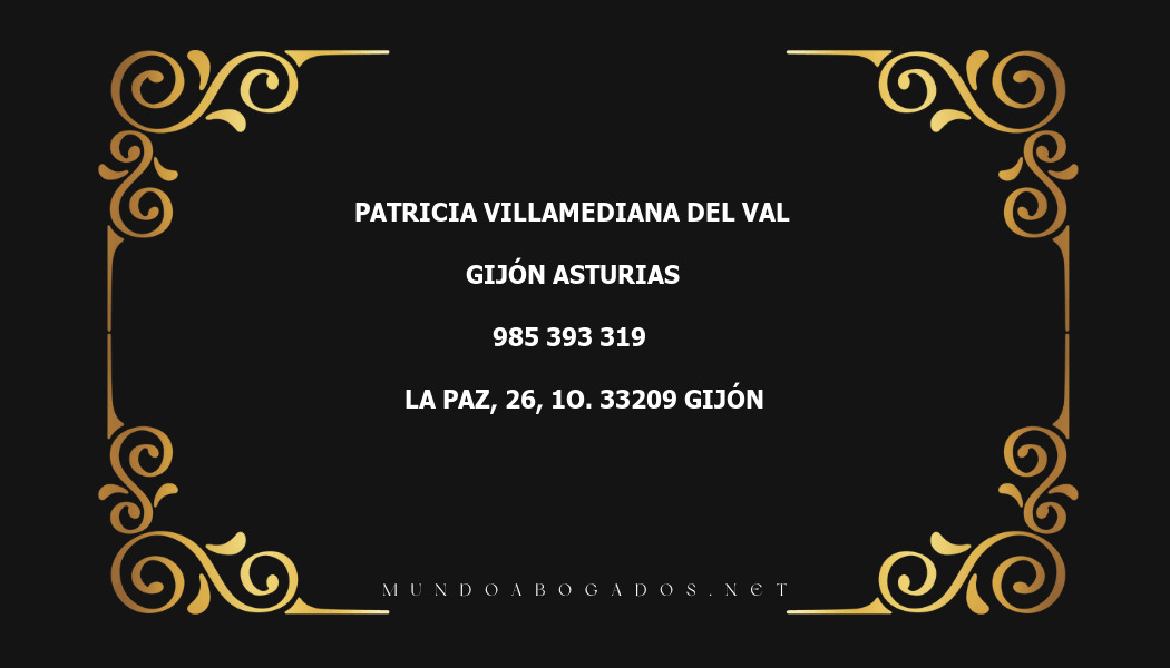 abogado Patricia Villamediana Del Val en la localidad de Gijón