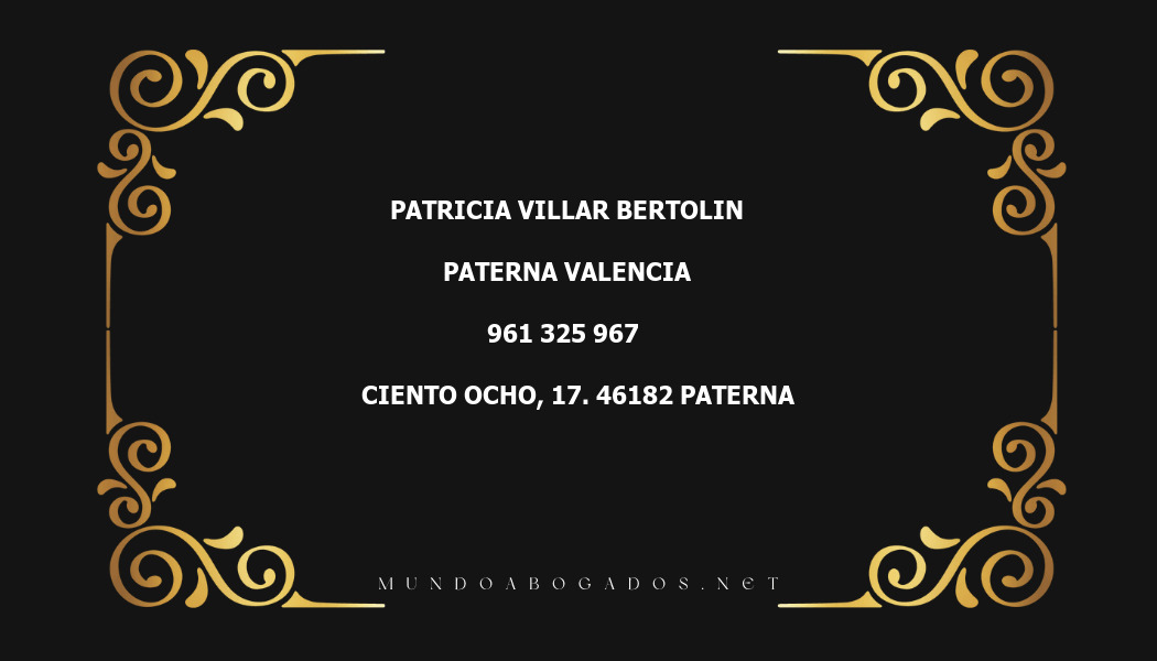 abogado Patricia Villar Bertolin en la localidad de Paterna