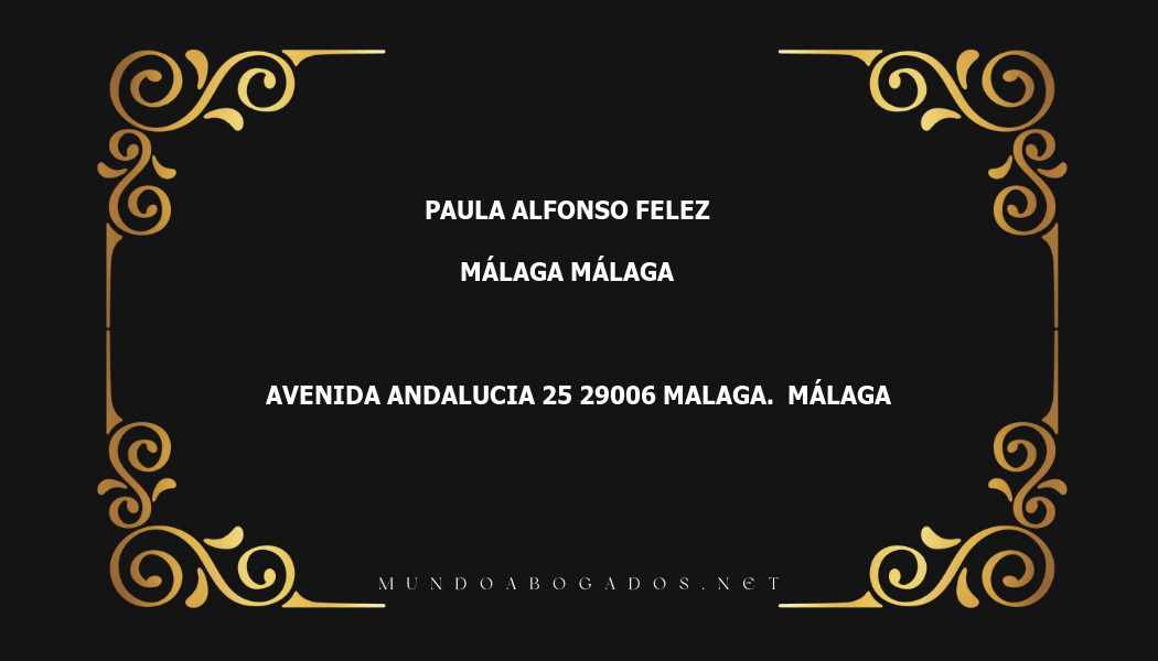 abogado Paula Alfonso Felez en la localidad de Málaga