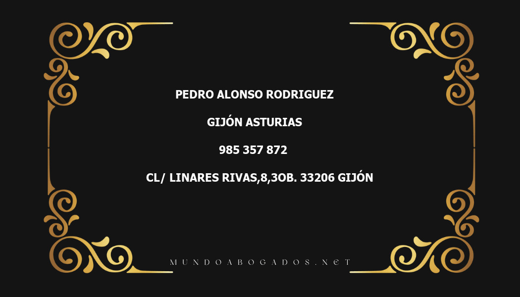 abogado Pedro Alonso Rodriguez en la localidad de Gijón