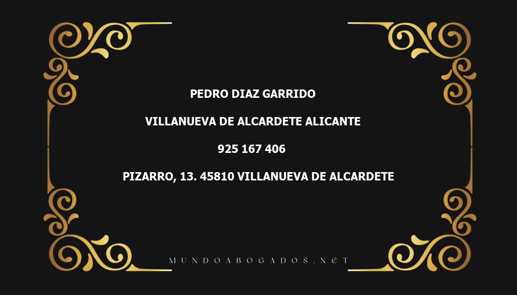 abogado Pedro Diaz Garrido en la localidad de Villanueva de Alcardete