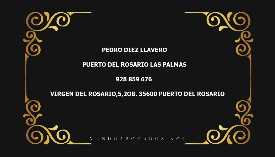 abogado Pedro Diez Llavero en la localidad de Puerto del Rosario