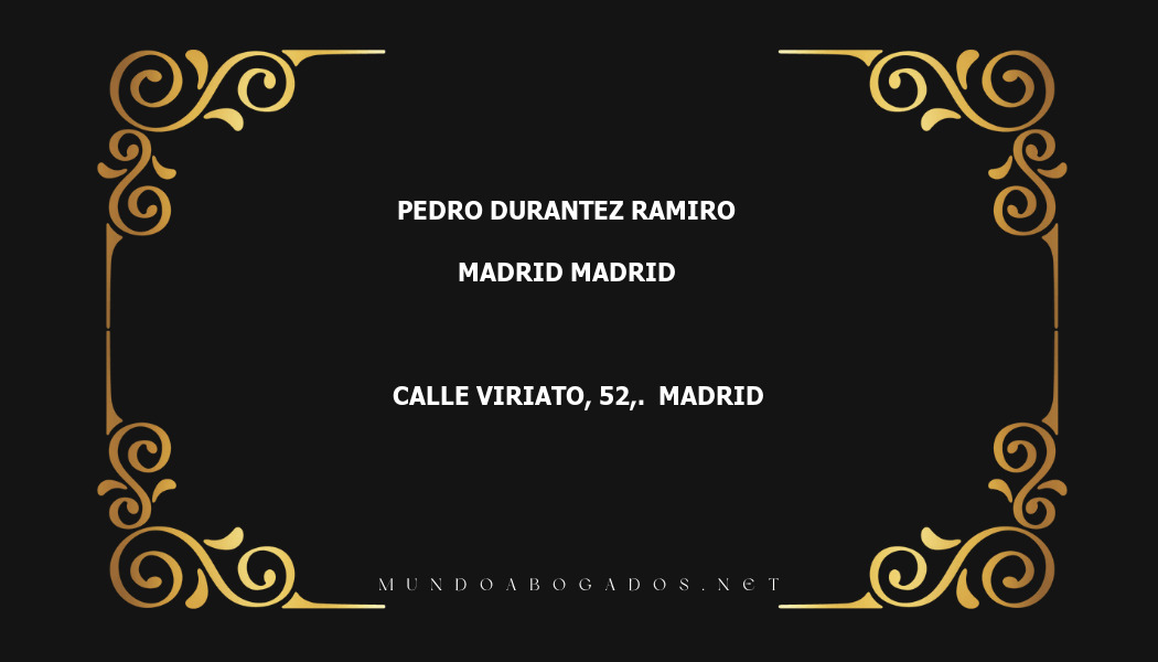 abogado Pedro Durantez Ramiro en la localidad de Madrid