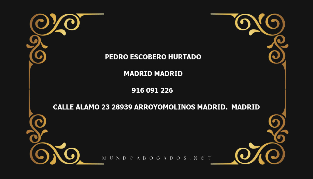 abogado Pedro Escobero Hurtado en la localidad de Madrid