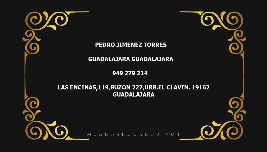 abogado Pedro Jimenez Torres en la localidad de Guadalajara