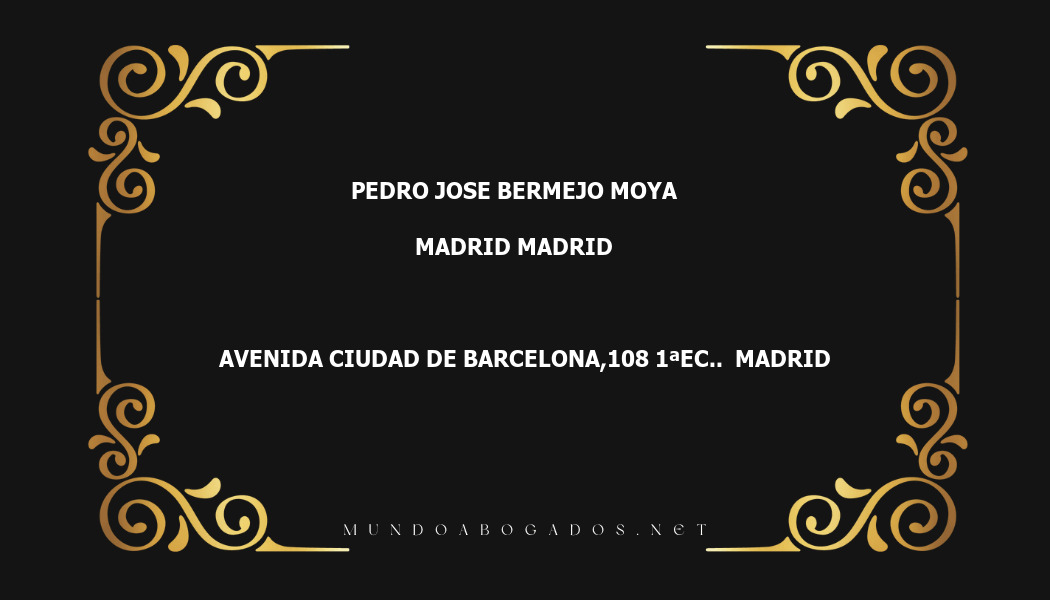 abogado Pedro Jose Bermejo Moya en la localidad de Madrid