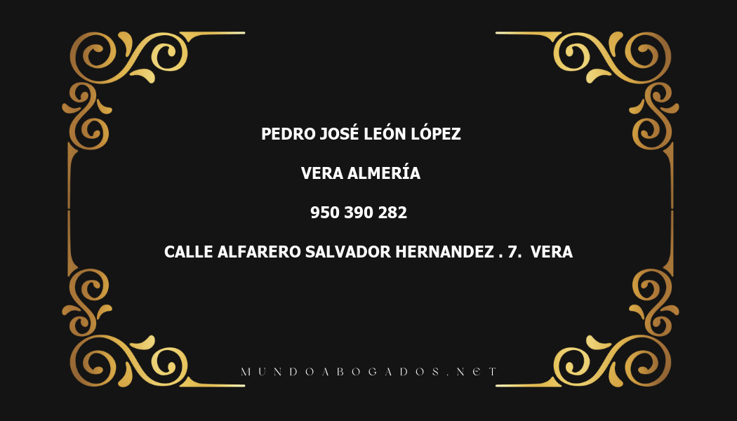 abogado Pedro José León López en la localidad de Vera